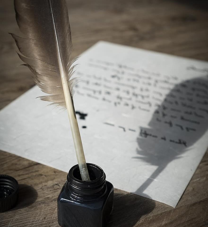 pluma de ave para escribir